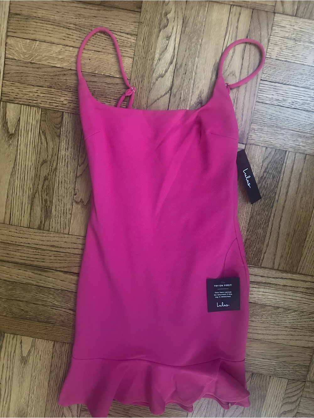 NWT Lulus Compelling Composure Pink Ruffled Bodycon Mini Dress XS